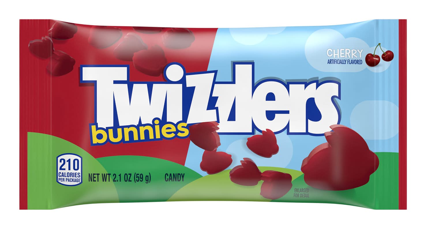 Twizzler's Bunnies Easter Candy Bag, Cherry (2.1 oz)
