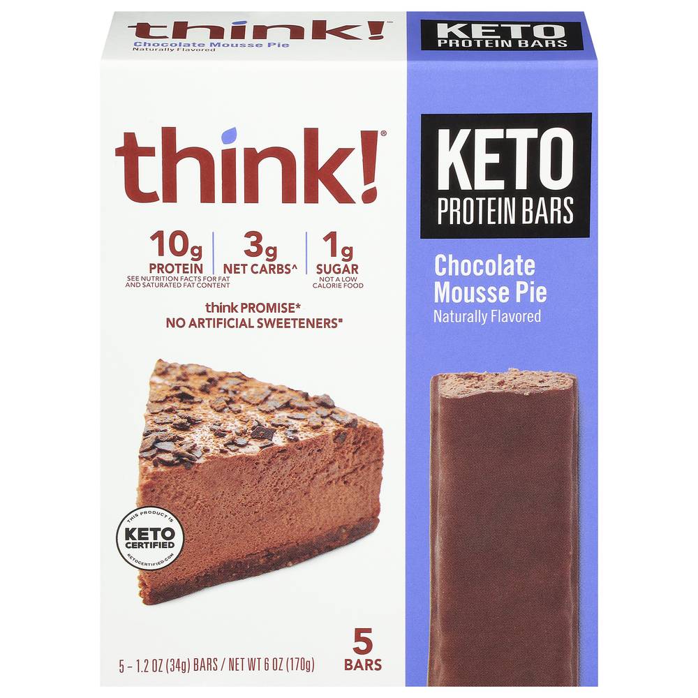 think! Keto Chocolate Mousse Pie Protein Bars (5 x 1.2 oz)