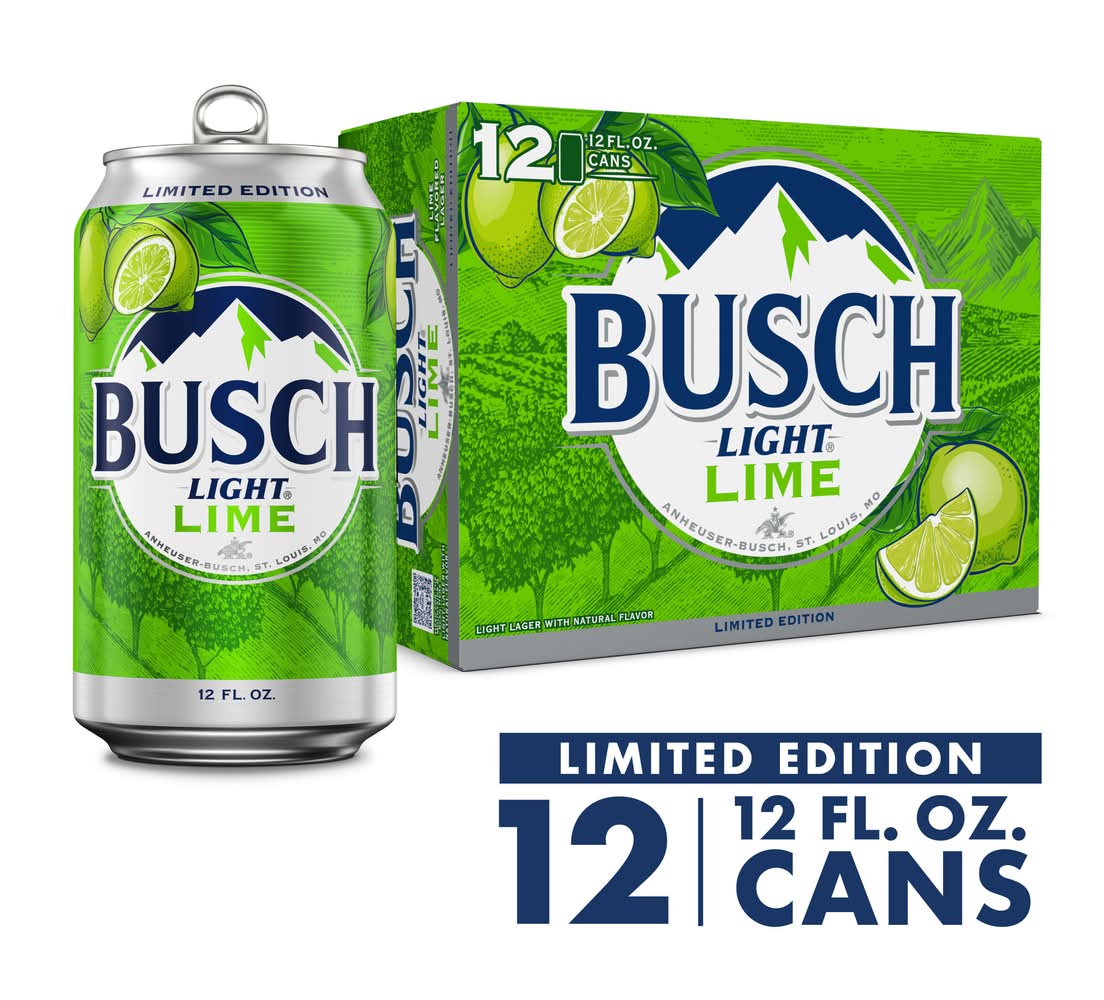 Busch Light American Lager Beer, Lime (12 x 12 fl oz)