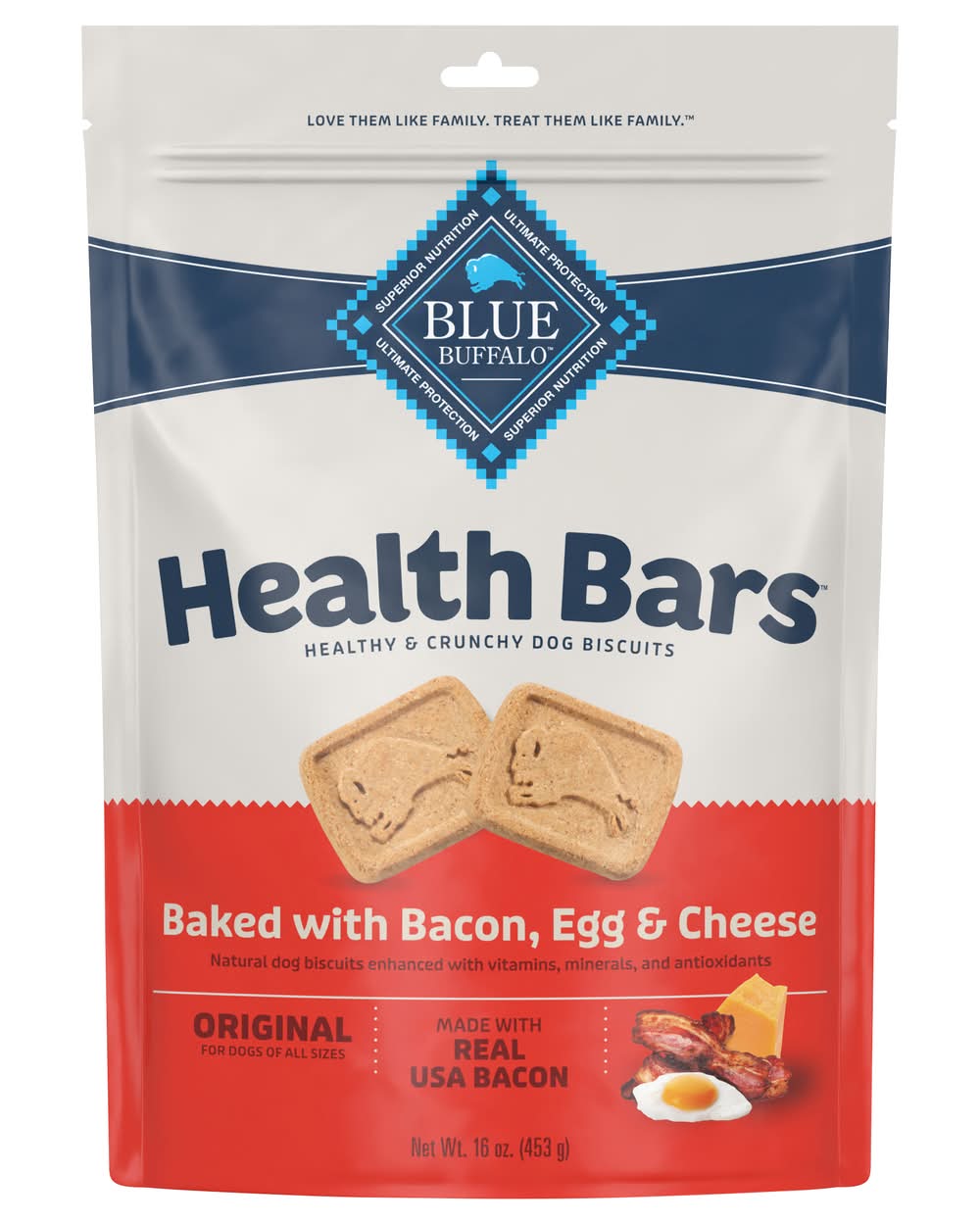 Blue Buffalo Health Bars Original Biscuits For Dog, Bacon-Egg-Cheese (16 oz)