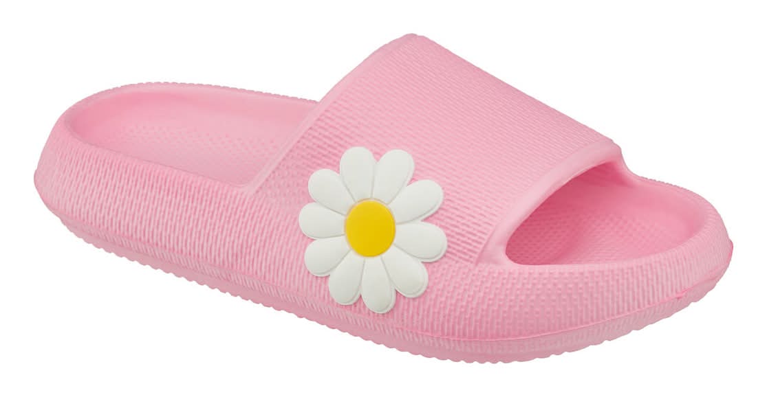 Summer Girls Flower Embellished Slide Sandals Small