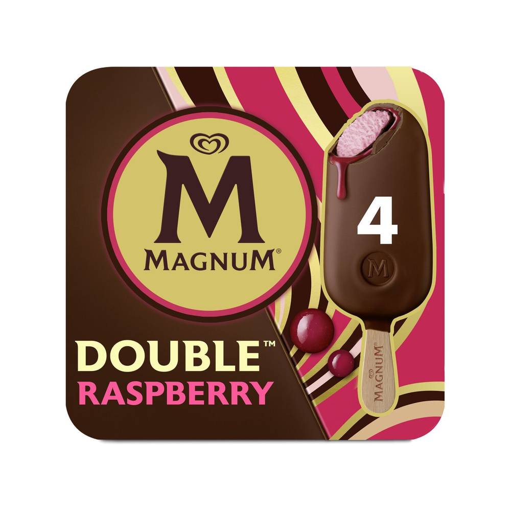 Magnum - Double glace bâtonnets saveur framboise (4 pièces)