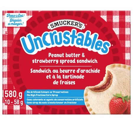 Smucker's Uncrustables Peanut Butter & Strawberry Jam Sandwich (10 x 58 g)