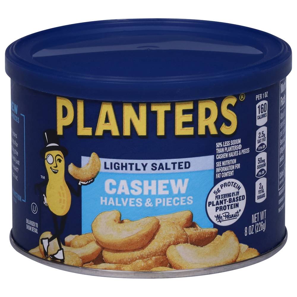 Planters Lightly Salted Cashews Halves & Pieces