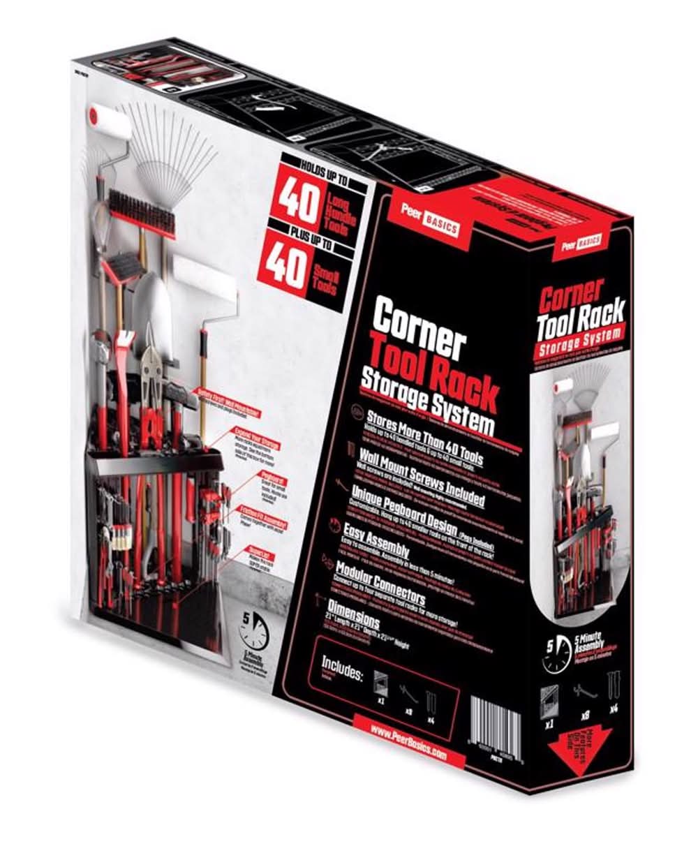 Peer Basics 21.25 In. H X 21 In. W X 21 In. D Black Plastic Corner Tool Tower