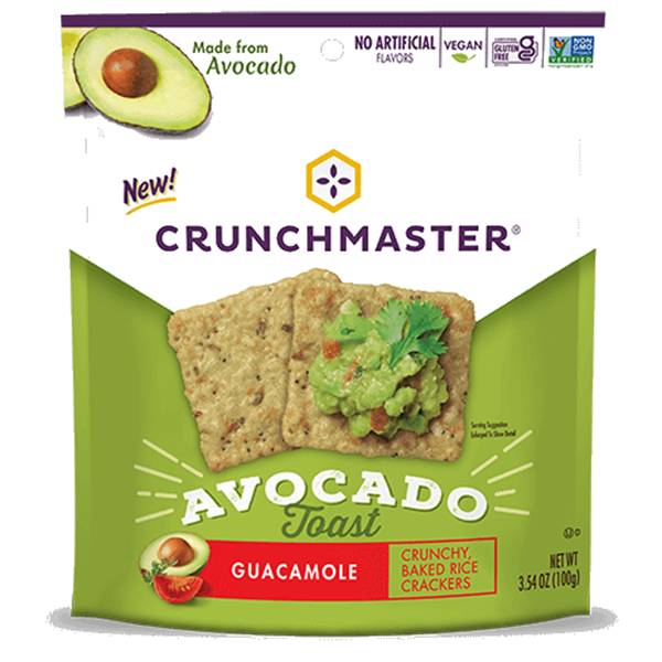 Crunchmaster Avocado Toast Guacamole Baked Rice Crackers