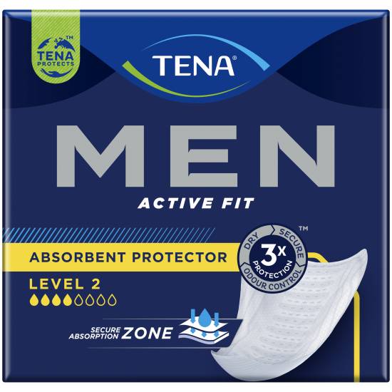Tena Men Active Fit Absorbent Protector Level 2 | Incontinence Pad (10 ct)