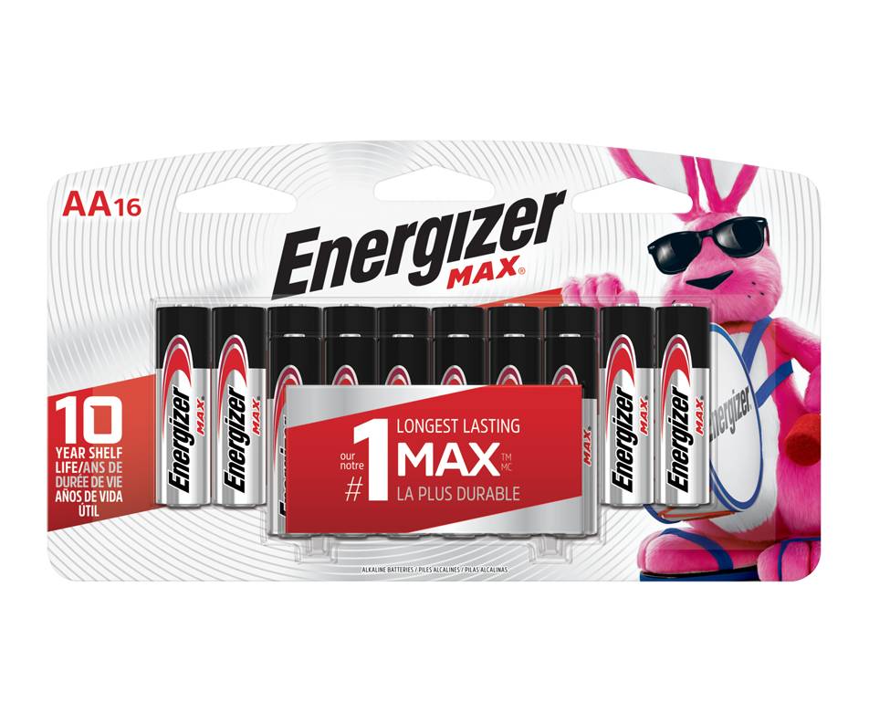 Energizer piles alcalines aa (16 unités)