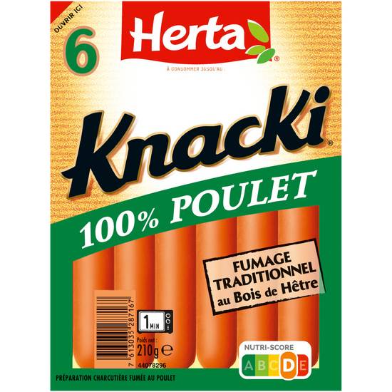 Herta 6 Knacki au poulet 100% 210g