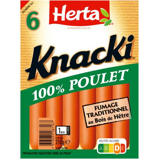 Herta - Knacki saucisses 100% poulet (6 pièces)