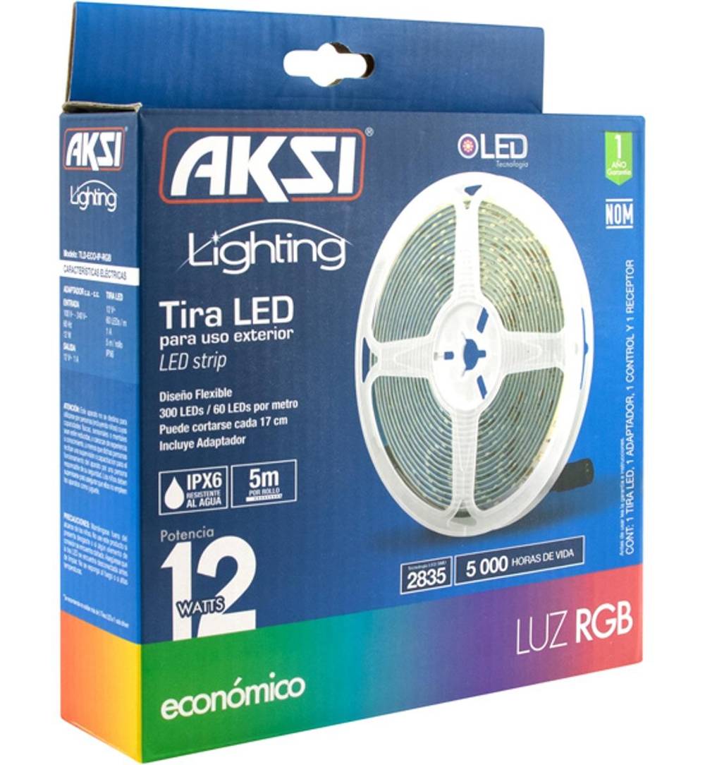 AKSI · Tira led rgb, 5 Mts, multicolor