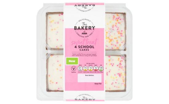 Asda The Bakery 4 Sweet Treat School Cakes