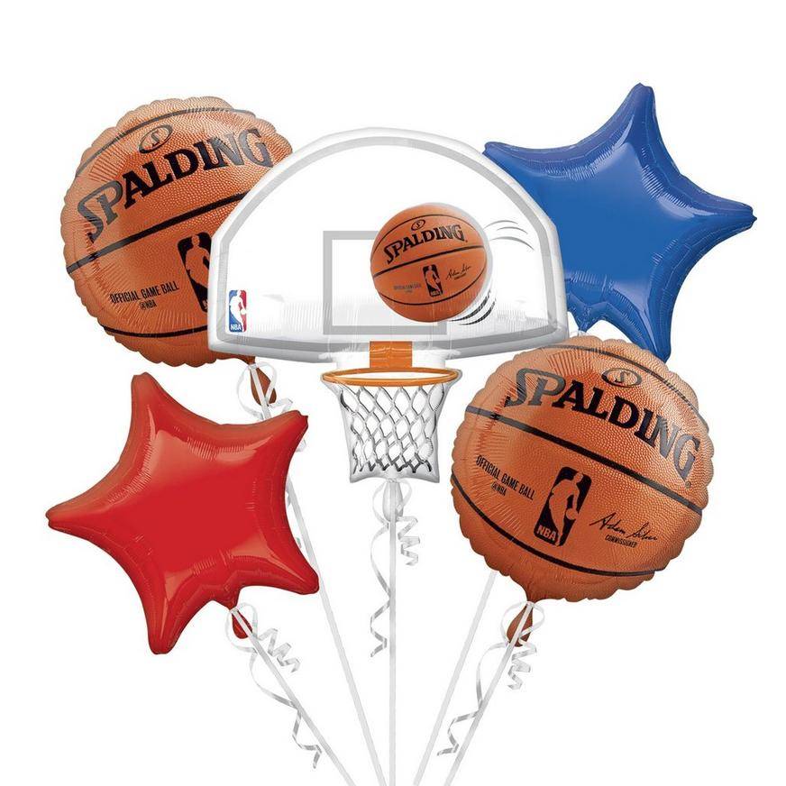 Uninflated NBA Balloon Bouquet 5pc - Spalding