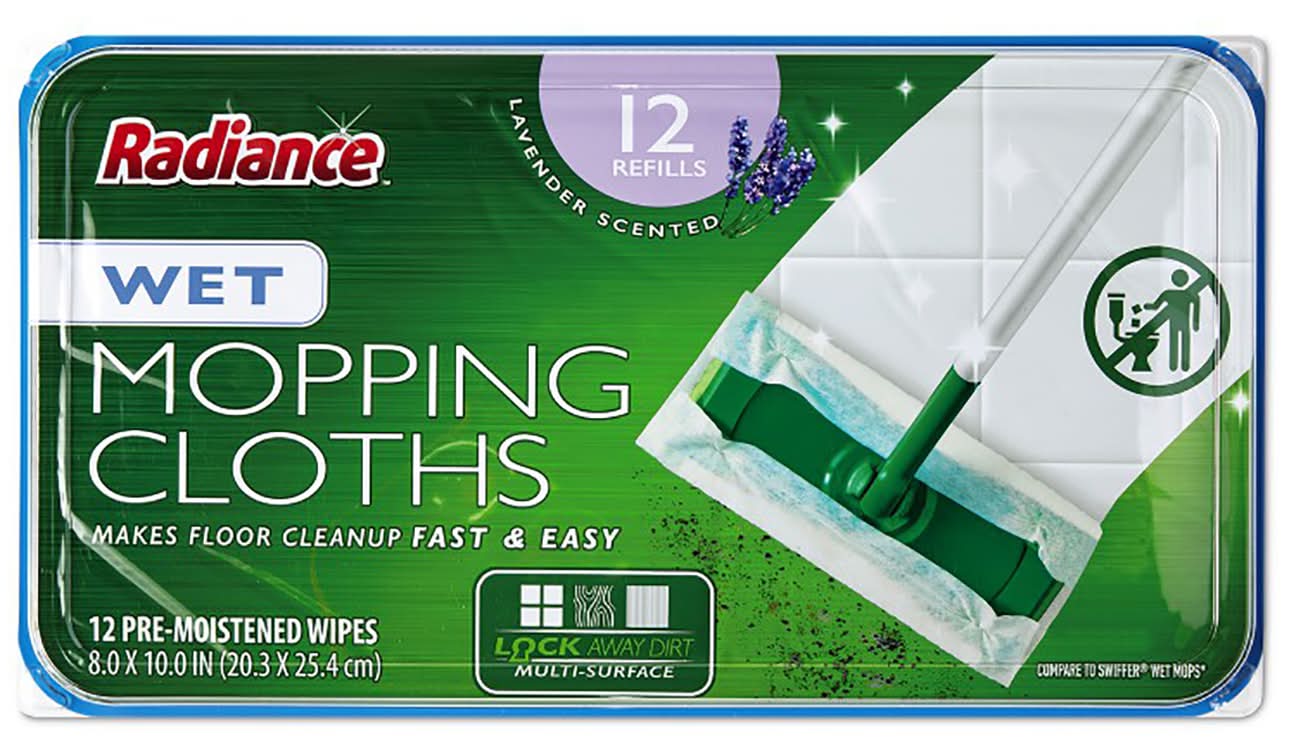 Radiance Wet Mopping Cloth Refills, Lavender, 8x10 in (12 ct)