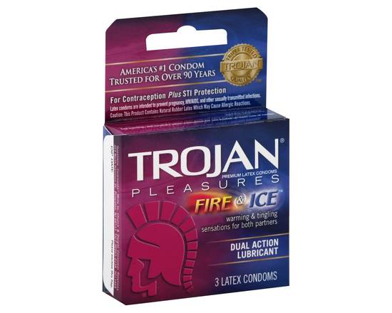 Trojan · Pleasures Fire & Ice Lubricated Latex Condoms (3 condoms)