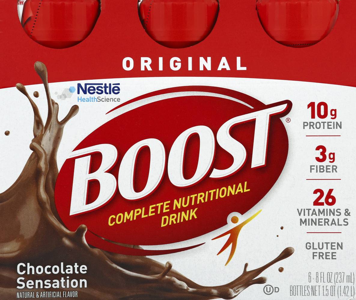 Boost Original Chocolate Nutritional Drink, Rich Chocolate (6 x 8 fl oz)