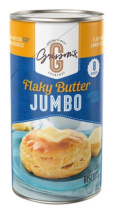 Grissom's Jumbo Layered Flaky Butter Biscuits, Jumbo (16 oz, 8 ct)