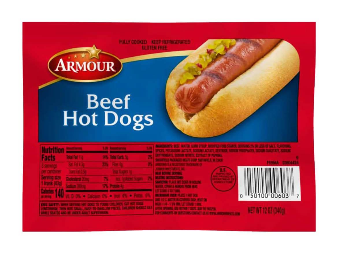 Armour Beef Hot Dogs 12 Oz