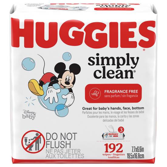 Huggies Simply Clean Disney Baby Fragrance Free Wet Wipes (192 ct)