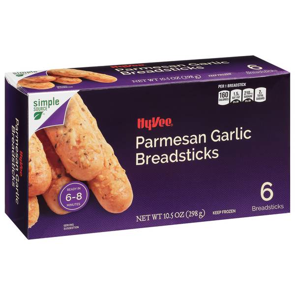 Hy-Vee Breadsticks, Parmesan Garlic 6Ct