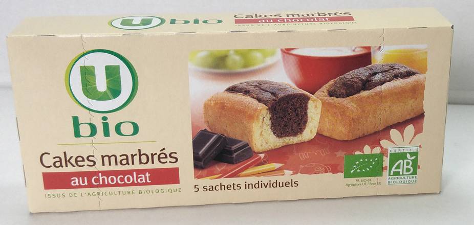U Bio - Gâteaux marbrés au chocolat (5 unités)