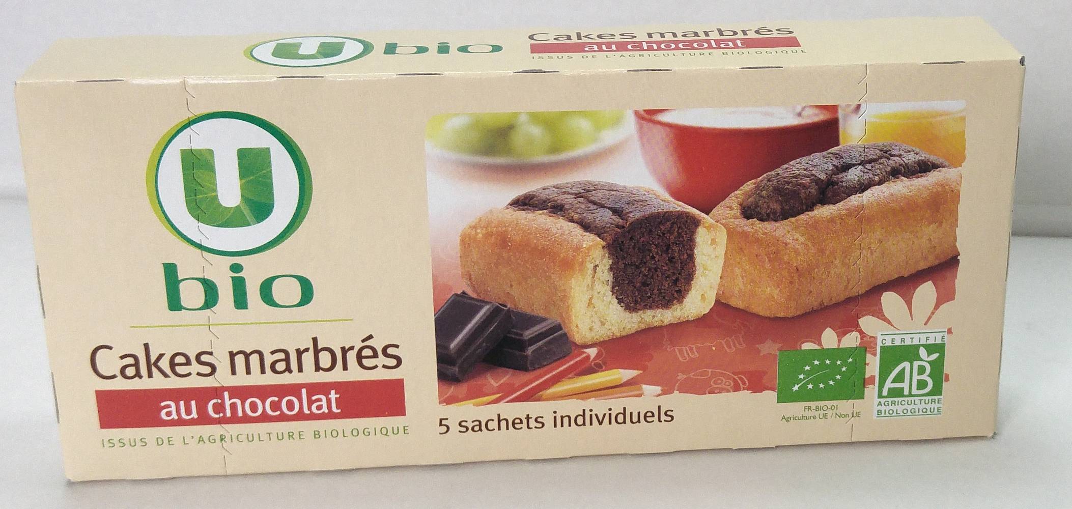 U Bio - Cakes marbrés au chocolat bio (120g)