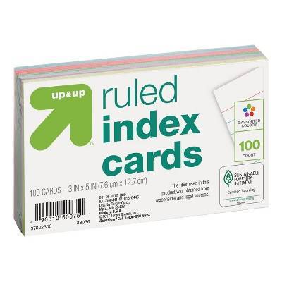 Up&Up Ruled Index Cards (100 ct) (multicolor)