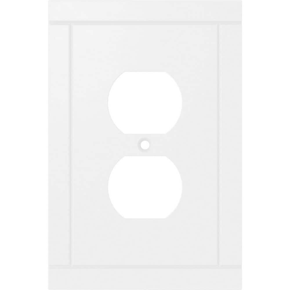 Hampton Bay Belfast 1-Gang Duplex/Outlet Cover Wall Plate, Pure White