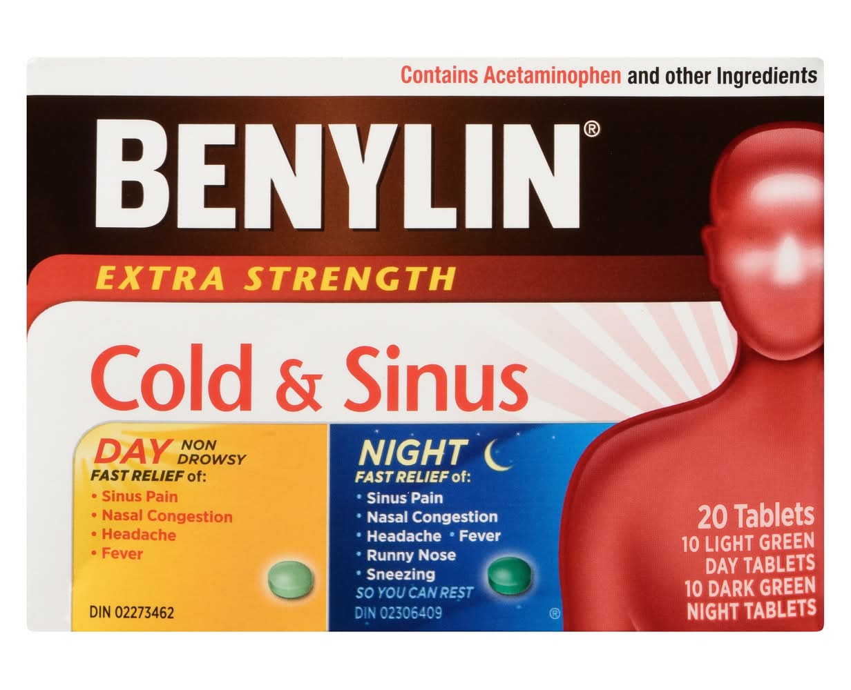 Benylin Extra Strength Cold & Sinus Relief Tablets (20 ct)