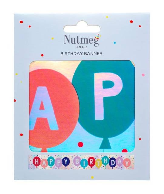 Nutmeg Happy Birthday Banner Multicolour