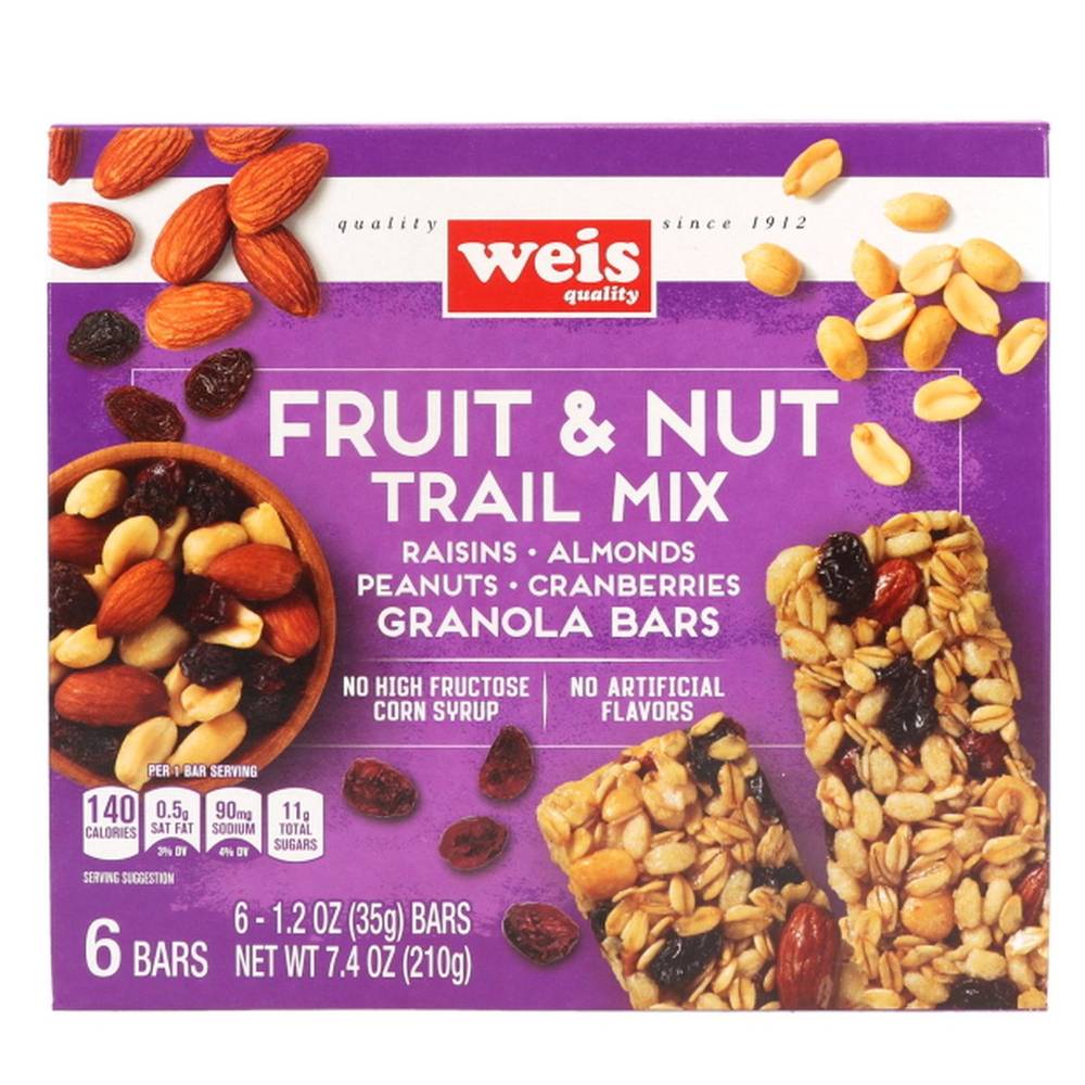 Weis Fruit and Nut Trail Mix Bars (7.4 oz, 6 ct)