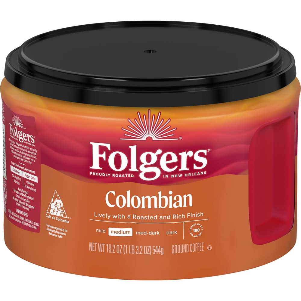 Folgers 100% Colombian Medium Roast Ground Coffee (1.2 lbs)