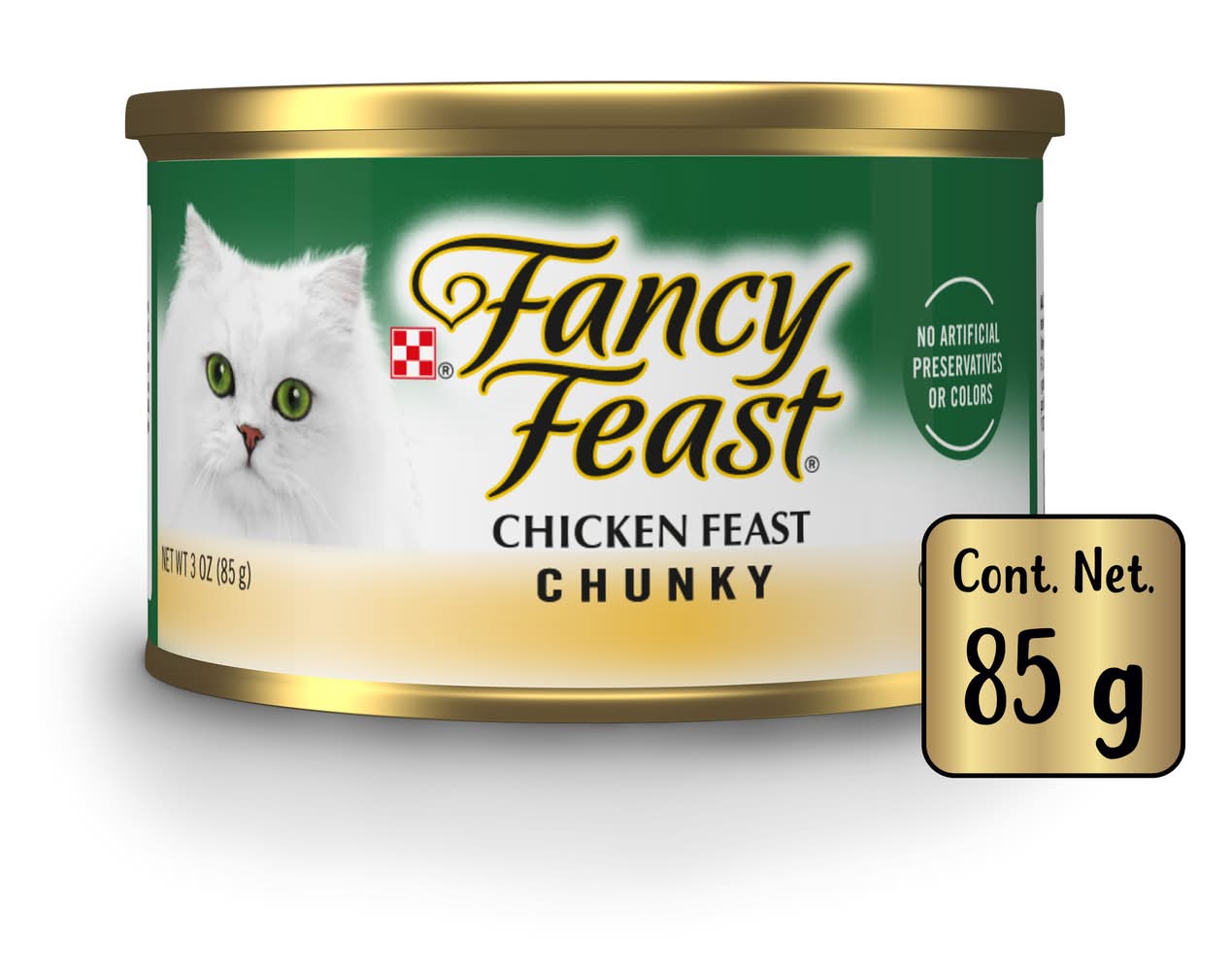 Purina Fancy Feast · Alimento húmedo para gatos en trozos, pollo (85 g)