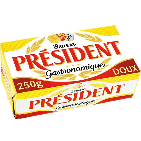 Beurre doux plaquette President 250g
