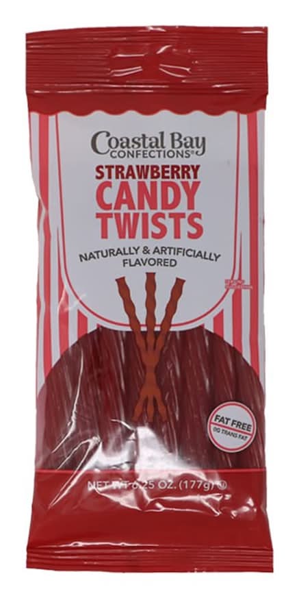Coastal Bay Confections Candy Twists, Strawberry (6.25 oz)