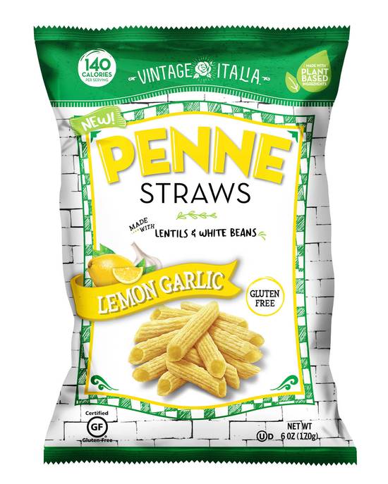 Penne Straws - Lemon Garlic, 6 oz