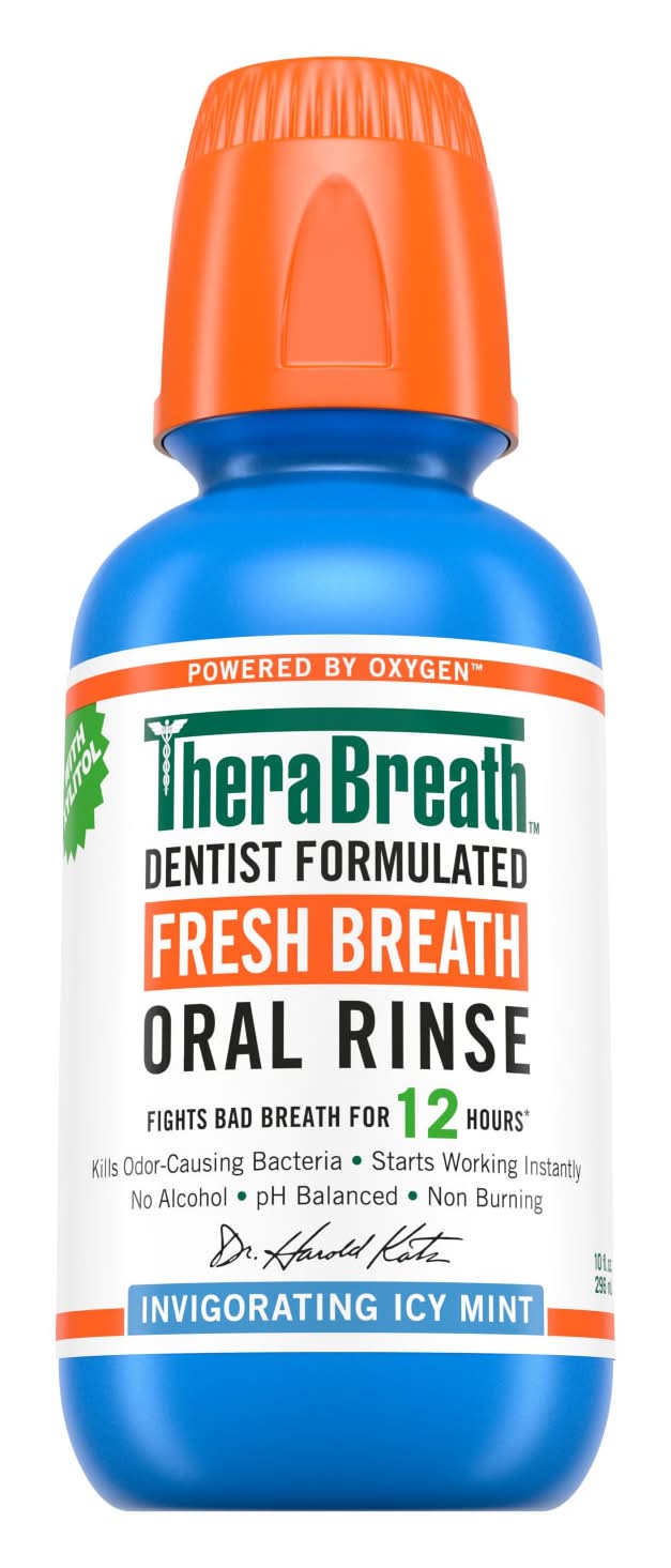 TheraBreath Fresh Breath Oral Rinse Mouthwash, Mint (10 fl oz)