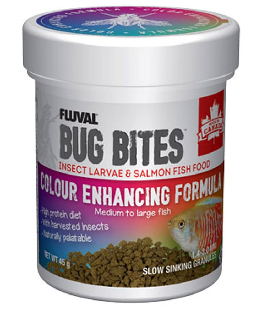 FLUVAL Bug Bites Colour Enhancing Formula for Medium to Large Fish Food, 1.6 oz