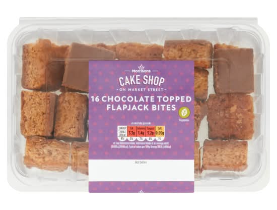 Morrisons Cake Shop on Market Street Chocolate Topped Flapjack Bites (16 pack)