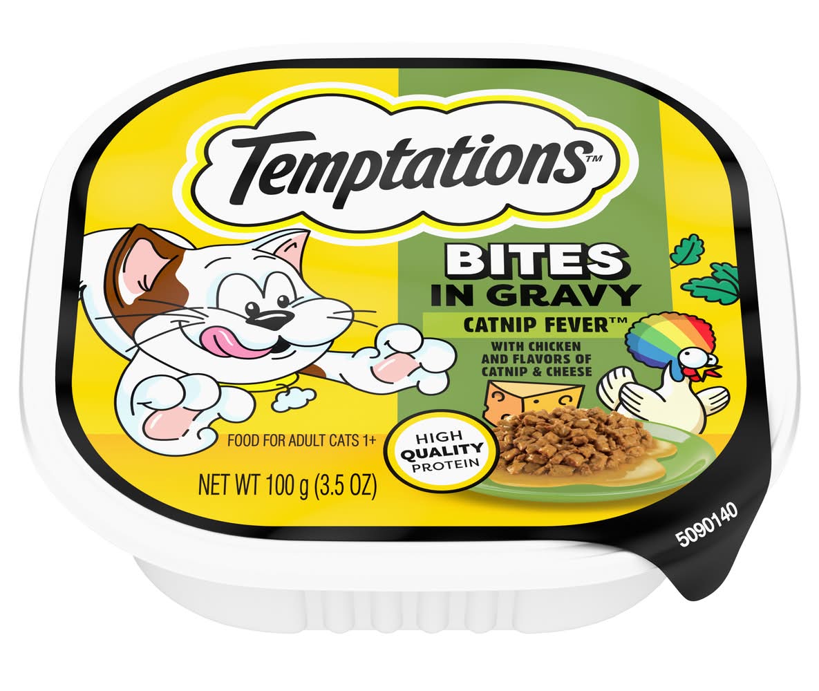 Temptations Bites in Gravy Wet Cat Food, Catnip Fever, Adult (3.5 oz)