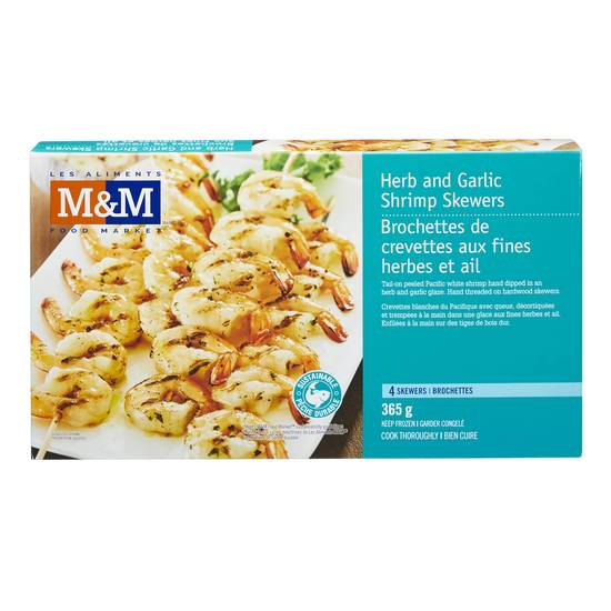 M&M Food Market Herb and Garlic Shrimp Skewers