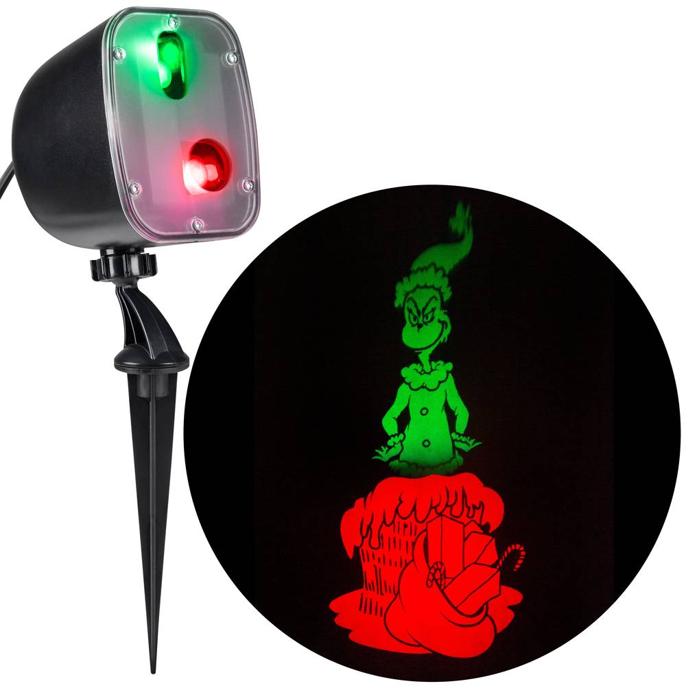 Grinch Lightshow Multi-function Red/Green Electrical Outlet Christmas Outdoor Light Show Projector | 884269