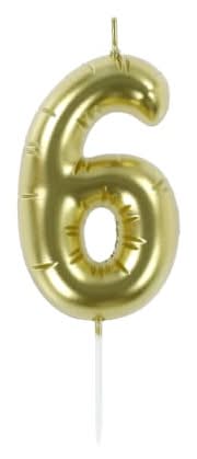 Decorative Number Birthday Candle Jumbo Style 6
