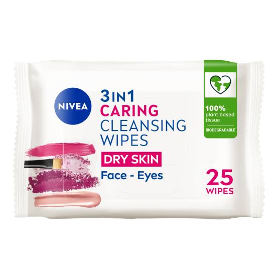 Nivea 3 In1 Caring Cleansing Wipes (25 ct)