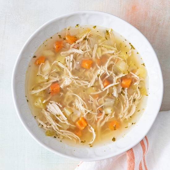 rustic chicken soup - bowl