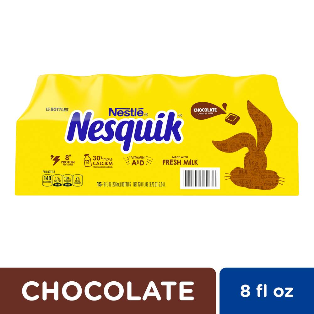 Nesquik Ready To Drink Lowfat Milk, Chocolate (15 x 8 fl oz)