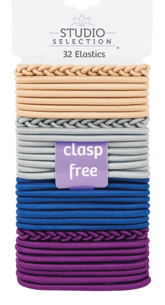 Studio Selection Multi-Colored Elastics Hair Ties Clasp Free Assorted