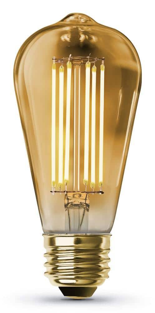 Feit Electric 60-Watt Equivalent St19 Amber Glass Led Light Bulb, Warm White