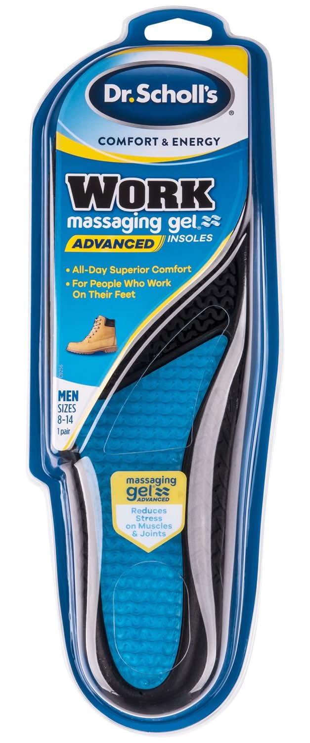 Dr Scholl'S Work Massaging Gel Insoles 8-14 Blue 1 Pair