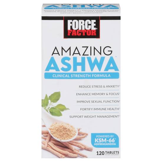Force Factor Amazing Ashwa Ashwagandha Tablets (120 ct)